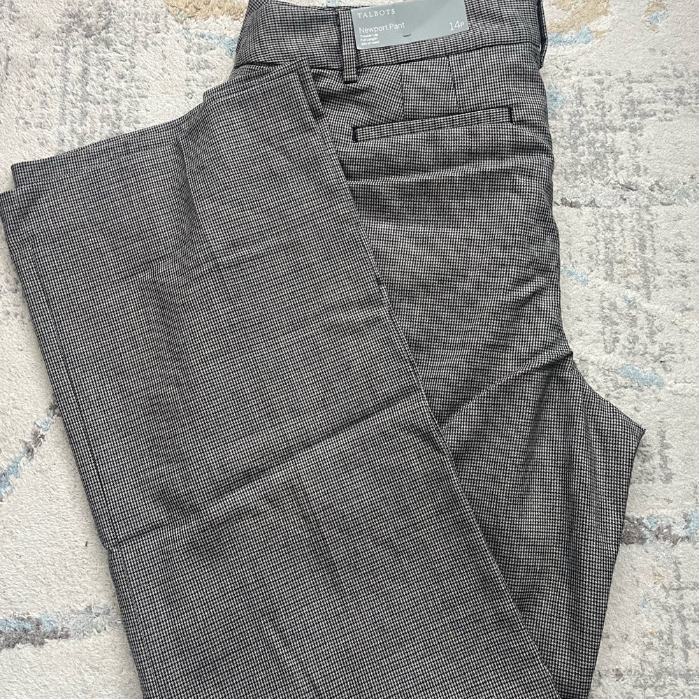 Talbots “Newport Pant” Black and Brown Mini Houndstooth Dress Pants